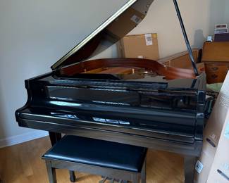Ebony Story & Clark baby grand piano