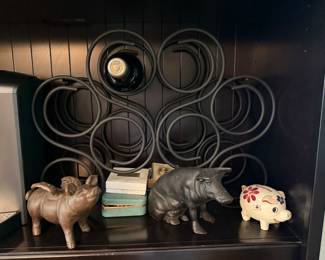 wine rack; pigs