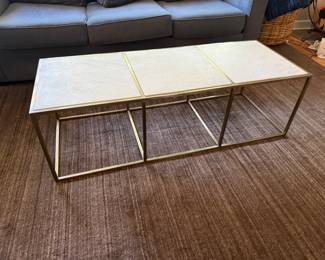 Brass & slate coffee table