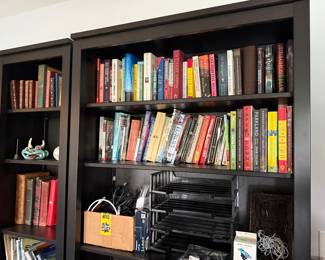 Bookcases; books