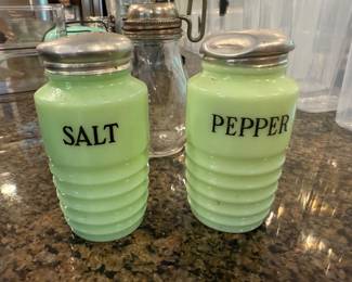 vintage Jadeite salt & pepper shakers