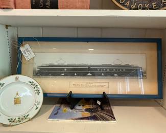 Virginia Railway photograph, engine 126, Hotel Roanoke salad/dessert plate