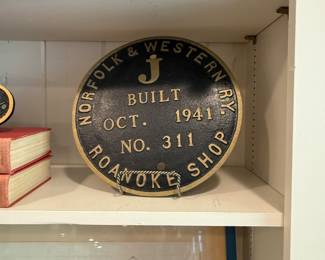Norfolk and Western Roanoke Shop builder's plate