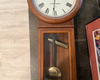Seth Thomas oak case railroad clock