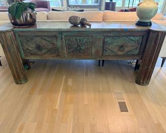 Painted console cabinet