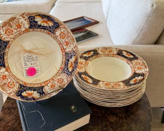 Early 20th c Imari style cream soup bowls