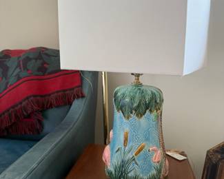 Majolica style ceramic lamp