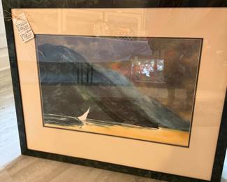 Eric Fitzpatrick original watercolor, sailing