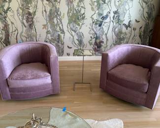 Pair swivel chairs