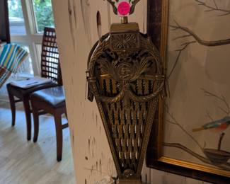 Early 20th c brass fire screen