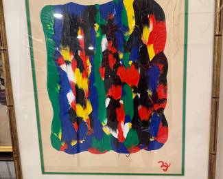 Acrylic impasto abstract on paper