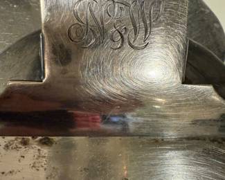 Detail of N&W engraving on silver plated clipboard