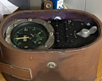 WII era Air Force Tachometer & Magneto tester Model A898rs for testing aircraft engines. In original leather case.