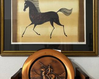 Mid-Century artist, Keith L. DeCarlo. Limited Edition Lithograph. Signed a numbered 193/275. French Authentication on back. “The Comanche, The Nobility of the Plains by Oscar Marx Graves. Copper plate.