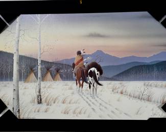 December Sky by Cherokee artist,Donald Vann. Limited Edition Lithograph, Signed and Numbered, 23/1800. Unframed.