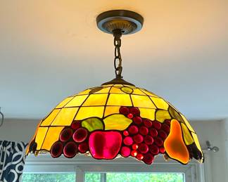 Vintage stained glass pendant lamp
