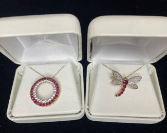 14k gold & ruby necklaces