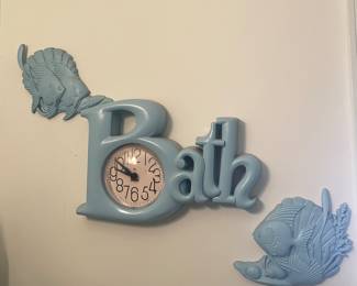 Vintage Bath wall clock decor