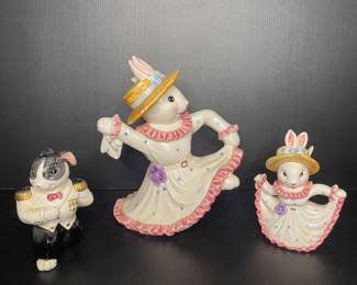 Fitz & Floyd's Omnibus Rabbit Teapot set