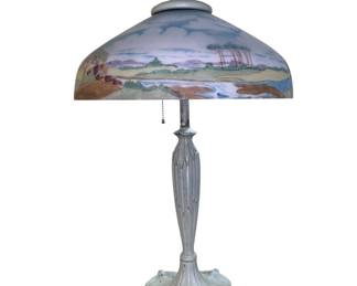 Reverse painted lamp