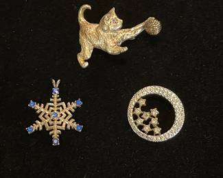 Sterling silver 925 brooch & pendants, Lenox snowflake