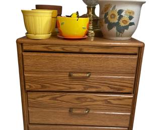 Vtg. 2 drawer side table