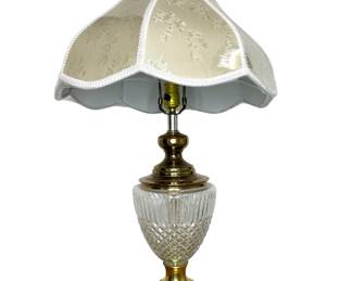crystal and brass lamp