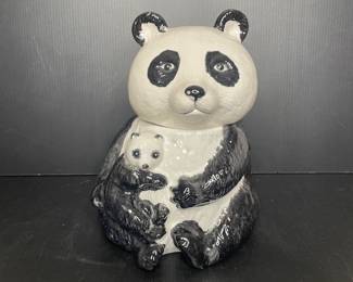 Ceramic panda cookie jar