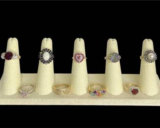 14k gold rings some with gemstones