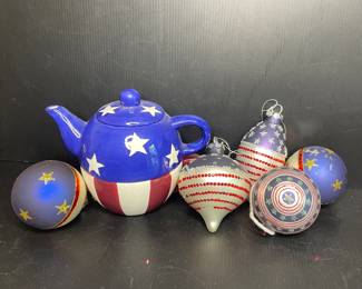 American ornaments & teapot