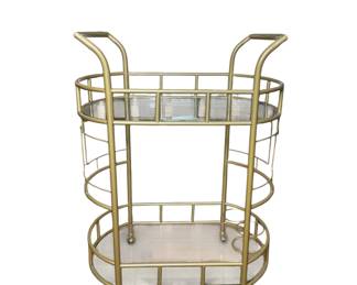 Brass and glass bar cart