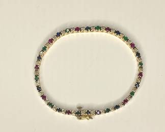 14k, diamond & gemstone bracelet