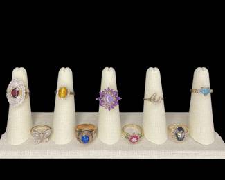 14k and 10k gold rings some with gemstones
