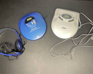 Vintage personal CD players & headphones