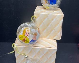 Handpainted glass angel ornaments