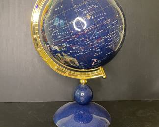 Blue stone pedestal globe