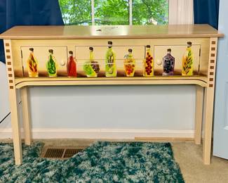 Vtg. Painted Console Table