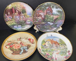 Franklin Mint & Gloria Vanderbilt decorative plates vtg