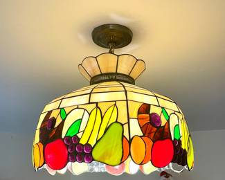 Vintage stained glass pendant lamp