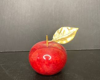 Alabaster apple paperweight