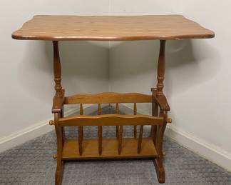 Vtg. side table with magazine rack