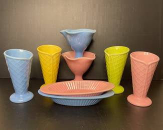 Ceramic dessert ice cream dishes