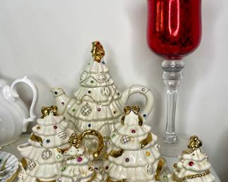 Lenox Jewels of Christmas tea set vintage