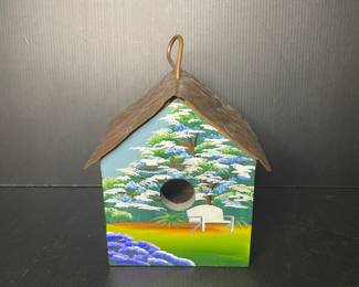 Painted bird house