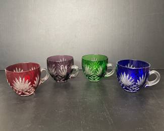 Vintage cut to clear glass teacups
