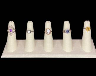 Vintage costume rings including cameo