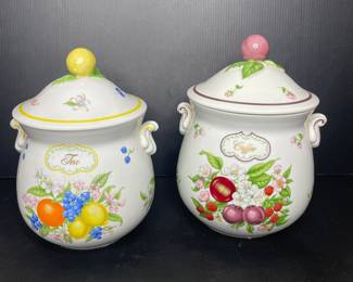 Lenox Orchard Canister set porcelain vintage