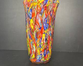 Millefiori Glass Vase Vintage