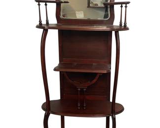 Antique Mahogany etagere shelf with mirror (Victorian style)