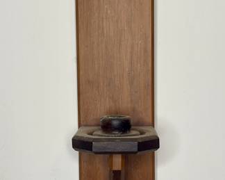 Vintage wood wall scones (2)